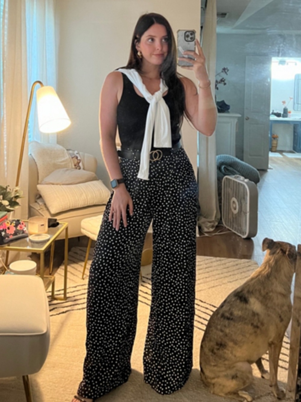 NWT Anthropologie Avery Pleated Wide-Leg Polka Dot Pants -